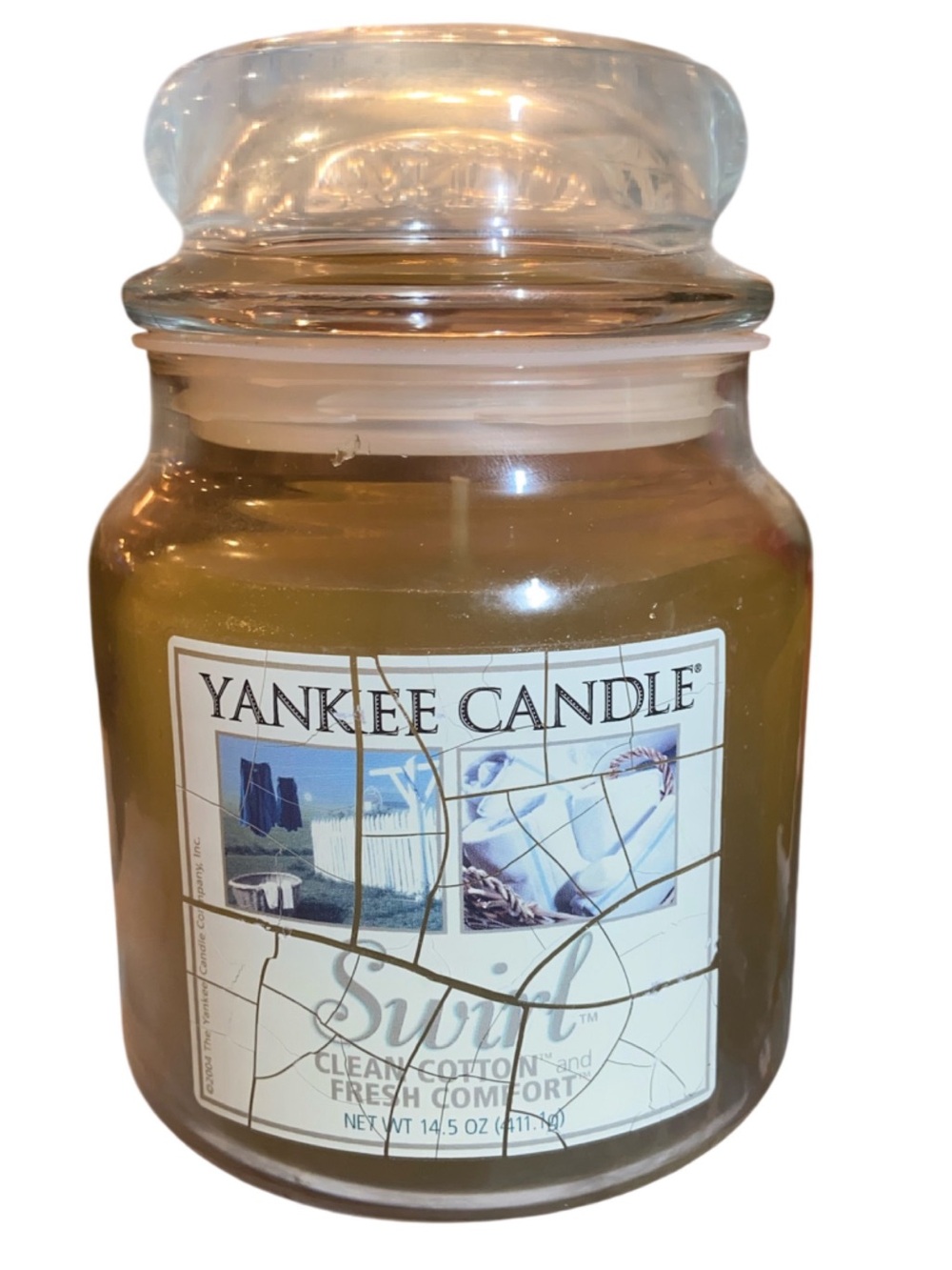 Yankee Candle Swirl Clean Cotton & Fresh Comfort 14.5oz Jar Candle